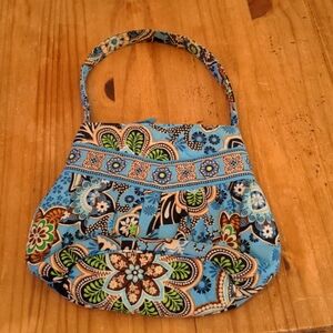 Vera Bradley Blue/Green Floral Pattern Hannah Handbag